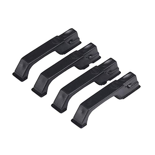 Dilwe 4Pcs RC Car Door Handles, Plastic Simulation Door Handles with Screws for -4 D90 Axial SCX10 1/10 RC Crawler Car(Black) Car Model Accessory