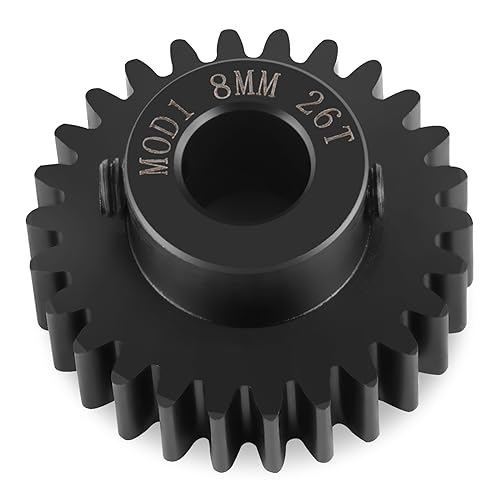 LSG 8mm M1 16T 17T 18T 19T 21T 24T 26T 27T 29T Steel Pinion Gear | for 1/5 X-MAXX RC Model Car Buggy Truck Hardened Steel 8mm Shaft Motor M1 Pitch Gears Upgrade Parts - size: 26T