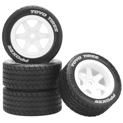 1/14 RC Car On-Road Drift Tires, daitoku 12mm Hex RC Racing Tires for Tamiya M08/05/06 MF-01X - Style E (White) - style: Style E