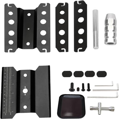 RC Repair Workstation Aluminum RC Car Work Stand 360 Degree Rotation Lift Lower with Screw Tray for 1/8 1/10 1/12 1/16 Scale for Traxxas TRX4 Axial Arrma Redcat Losi RC Crawler Truck Buggy (Black 2)