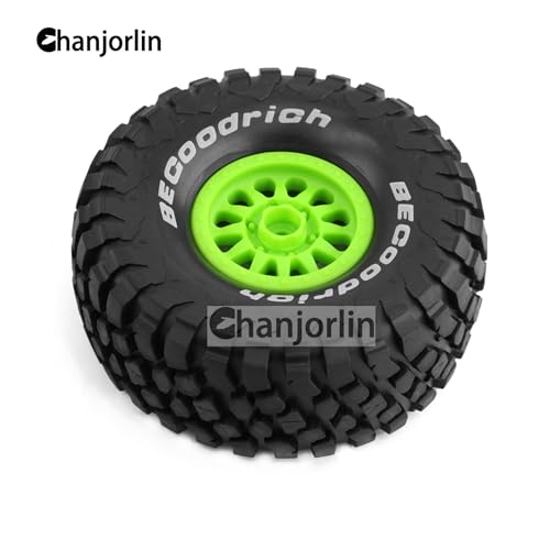 1/7 RC Short Course Truck Tires and Wheels 17mm Hex OD 5.43" 1/8 All Terrain Off Road Tyres with Foam Insert for 1:7 RC Buggy Monster Truck Car TRAXXAS UDR 85086-4 4PCS (Green) - color: Green