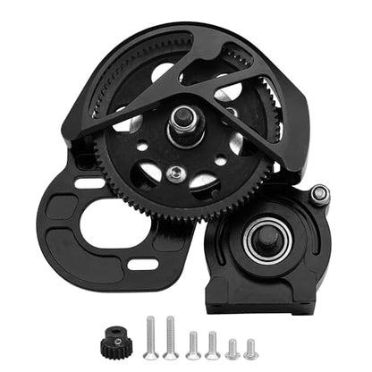 Aluminum Complete Transmission Gearbox for 1/10 Axia SCX10, SCX10 II 90046 90047 RC Crawler Upgrade (Black) - color: Black