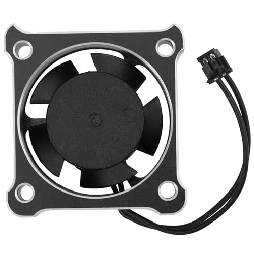 ShareGoo Alloy Brushless Motor ESC Cooling Fan Heatsink 28000RPM 5V-7.4V for Hbywing XeRun XD10 PRO ESC Series (Black)_ - color: Black