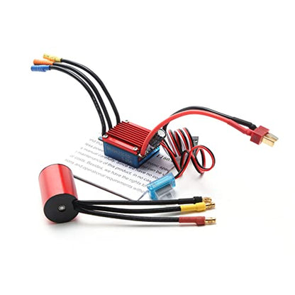 HUIOP RC car Motor, S2435 4800KV Brushless Motor 4P Sensorless 25A Brushless ESC Electric Speed Controller Programming Card for 1/16 1/18 RC Car Truck