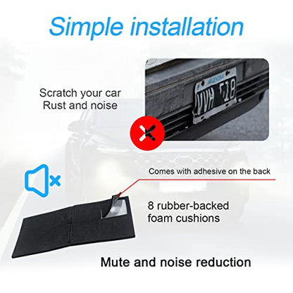 YALOK Anti Theft License Plate Screws Kits- Rustproof Stainless Steel Car Tag Plate Mounting Hardware, M6 (1/4") Tamper Proof Fastener Nut, Caps Cover for Front Rear Frame Holder Mounting（AT-Black/8）