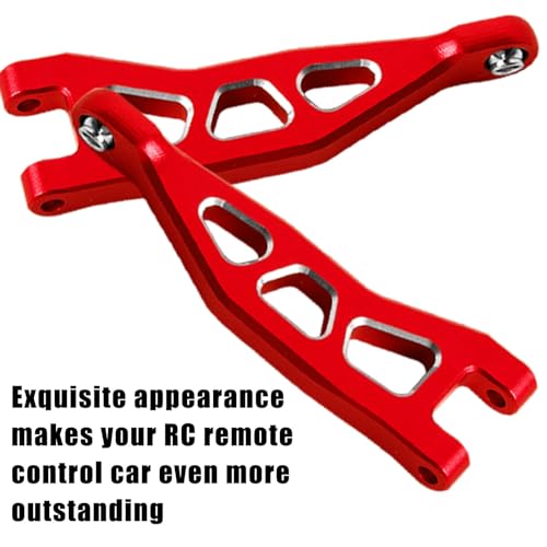 RC Alloy Front Rear Suspension A Arms Upgrades Part for 1/18 Granite Grom Mega 380 Brushed 4x4 Monster Truck RTR, Aluminum Front Rear A Arms Hops Up,Red(8PCS) - color: Red(8pcs)