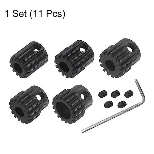 HARFINGTON 32P Hardened Pinion Motor Gear Set 5pcs 13T 14T 15T 16T 17T Fit 5mm RC Motor Shaft 0.8 Metric Pitch 32 Pitch Gears for RC Car, with Hex Key - style: 13T 14T 15T 16T 17T