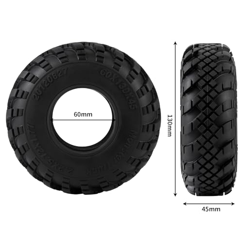2.2" Super Grip Soft Rubber Slingers Grappler Mud Wheels Tyres | 4pcs 2.2 inch All Terrain Crawler Tires for 1/10 Scale Rock Crawler Car Axial SCX10 90047 D90 TF2 Tamiya CC01 TRX4