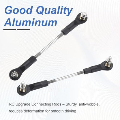 MECCANIXITY 4Pcs Adjustable Turnbuckles Camber Link, 64-74mm Turnbuckle Rod Steering Servo Linkage with M3 Ball Head Rod Ends for RC Car Replace Parts - size: 64-74mm