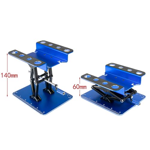 RC Car Repair Work Stand for 1/8 1/10 1/14 RC Adjustable Repair Stand Aluminum Repair Workstation (Blue) - color: Blue