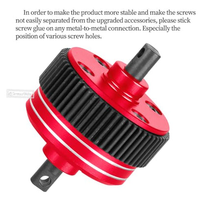 RC Differential Upgrades Part for 1/10 Drag Slash Chevrolet C10 & F0rd Mustang(Only for 272R Transimission),Alloy Aluminium w/Steel Gear Diff Hops Up,Replace #9480,Red - color: Red(for 2wd)