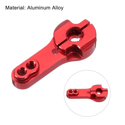 MECCANIXITY 4 Pcs Aluminum Alloy 25T Steering Servo Arm Horn for DIY RC Car/Boat/Airplane Boat Accessories, Red/Silver - color: Red/Silver