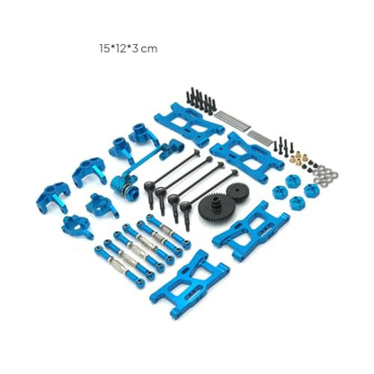 Amagogo Industrial Vehicle RC Car Parts Set with Aluminum Control Arms Link Rods Differential Gears Bearings Hardware for Handling Stability Maintenance Suitable for WLtoys 1/1, Blue - color: Blue