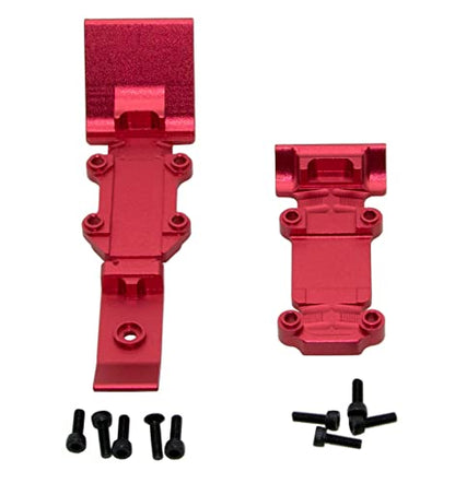 Upgrade Compatible with Traxxas 1/16 E-REVO Mini Slash Rc Car Body Post Mount & Skid Plate & Axle Carriers Knuckle Arm & Suspension Rocker Arms & Steering Full Set Aluminum Alloy Parts(Red) - color: Red
