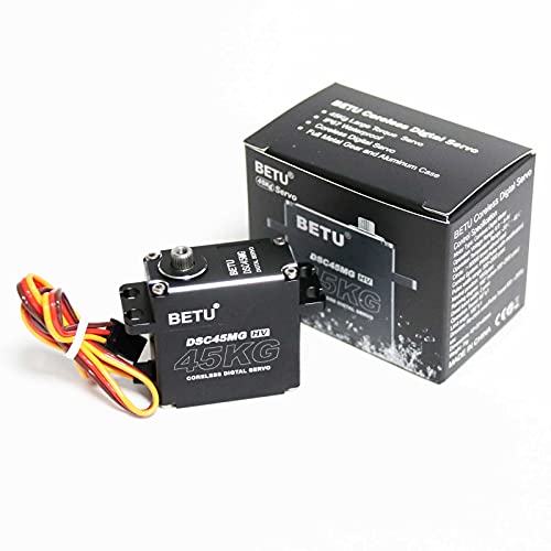 45Kg Coreless Servo Motor HV 8.4V, High Torque RC Digital Servo | Full Waterproof Servo, Stainless Steel Gear Servo with 25T Servo Horn(180°)