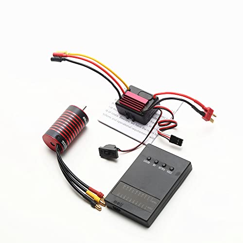GoolRC Waterproof 2838 5800KV Brushless Motor & 35A Brushless ESC & Programming Card Replacement for 1/14 1/16 SCY HSP Trax4 HPI Remote Control Car Truck - size: 3200KV