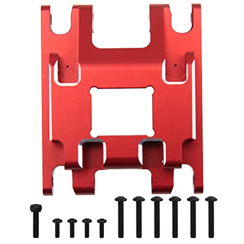 ShareGoo Aluminum Skid Plate Skidplate Transmission Gearbox Mount Compatible with Traxxas TRX4M 1/18 RC Crawler Car Upgrades Parts (Red) - color: Red