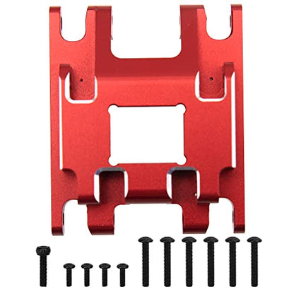 ShareGoo Aluminum Skid Plate Skidplate Transmission Gearbox Mount Compatible with Traxxas TRX4M 1/18 RC Crawler Car Upgrades Parts (Red) - color: Red