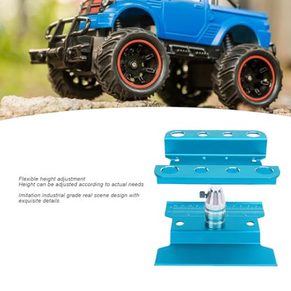 360 Degree Rotation Stable Flexible RC Car Work Stand for 1/10 1/8 Scale Simulation Climbing Vehicles Alloy (Blue) - color: Blue