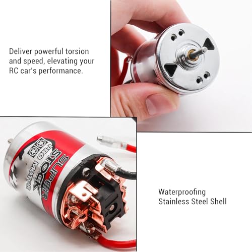 Bewinner 540 RC Brushed Motor High Torsion Replacement for 1/10 RC Car Stainless Steel and Copper 1 Unit (29T) - size: 29T