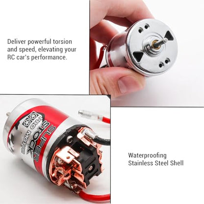 Bewinner 540 RC Brushed Motor High Torsion Replacement for 1/10 RC Car Stainless Steel and Copper 1 Unit (29T) - size: 29T