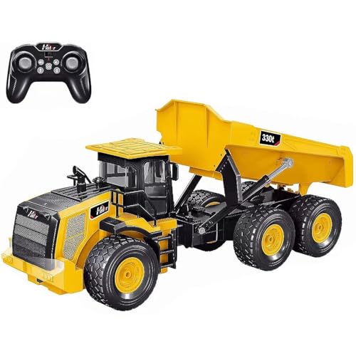RC Dump Truck, Remote Control Dump Truck 11 Channel with Lights/Sounds/2 Batteries for Adults, RC Construction Vehicles Toys for Boys Kids, 1:16 Scale RC Dump Truck Toys - style: RC Dump Truck