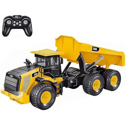 RC Dump Truck, Remote Control Dump Truck 11 Channel with Lights/Sounds/2 Batteries for Adults, RC Construction Vehicles Toys for Boys Kids, 1:16 Scale RC Dump Truck Toys - style: RC Dump Truck