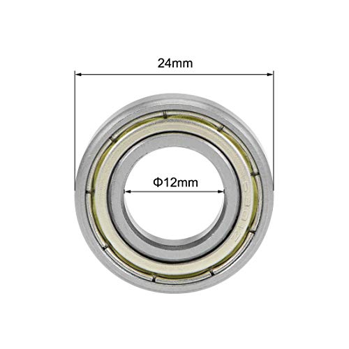 uxcell 6901ZZ Deep Groove Ball Bearings Z2 12mm X 24mm X 6mm Double Shielded Carbon Steel 20pcs - size: 12mmx24mmx6mm