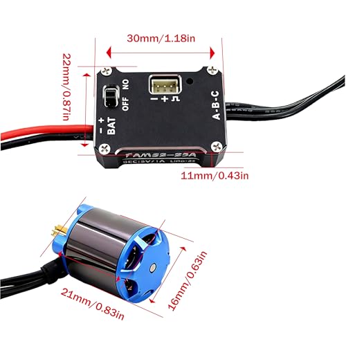 for SCX30 25A ESC 1212 5000KV Outer Rotor Brushless Motor Combo 11T for Axial SCX30 TRX4M FCX18 SCX24 1/18 1/24 1/30 RC Crawler Accessory