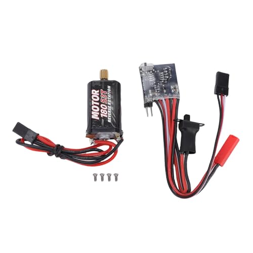 Alomejor Brushless Motor and Esc 30A Brushed ESC, Electric Speed Controller with Brake Red JST Power Connector for 1/16 1/18 /24 RC Cars Boats (53T)
