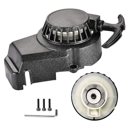 ATV Pull Starter Recoil Assembly, Recoil Start lgnition Coil with Pull Cord, 4 Wheeler Go Kart Parts Accessories, Compatible with 2 Stroke 47cc 49cc 50cc Engine Pocket Dirt Bike ATV