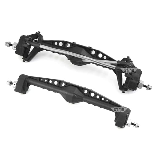 STMU 1/10 RC Crawler Front & Rear Plastic Currie F9 Portal Axle Set – Complete Upgrade for Axial Capra UTB10 1.9 UTB Models (Front and Rear Axle Assemble)