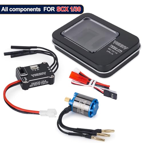 RC Brushless Motor ESC Combo, 1212 5000KV Outrunner Motor with 25A Waterproof Metal ESC for 1/18 1/24 1/30 RC Crawler Car Trucks Off-Road Vehicle TRX4M FCX18 FCX24 SCX24 SCX30 Upgrade Parts