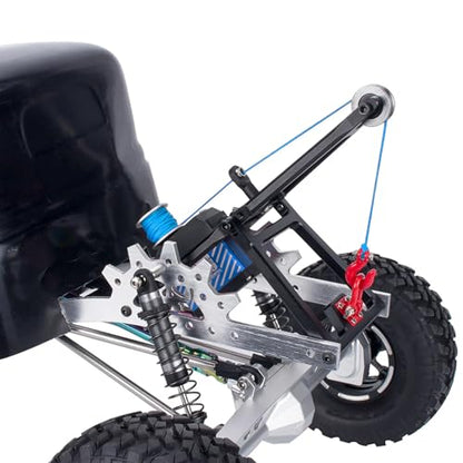 1/10 RC Crawler Tow Truck Build Kit Upgrades, Double Stent Rescue Tow Truck Crane Arm Wrecker Kit with Servo for 1/10 RC Crawler and Trailer SCX10 TRX4 Capra LCG Chassis DIY Build Parts
