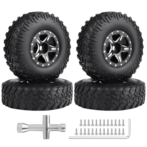 HobbyPark 1.0 Beadlock Wheels for TRX4M AX24 SCX24 FCX24 Enduro24 1/18 1/24 RC Crawler Car (Style B with Tires) - style: Style B with Tires