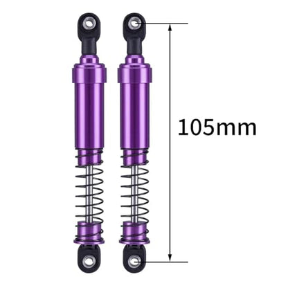 75mm-115mm Big Bore Shocks, RC Crawler Shocks for 1/10 RC Crawler LCG Chassis Gspeed V3 Element Enduro SCX10 TRX4 Gamde R1 Comp Builds DIY (purple 105mm 2pcs) - color: purple 105mm 2pcs