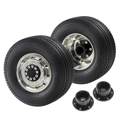 RC Car Toys For Tamiya 1/14 Metal Wheel Rim Tire Set Upgrade Modification Parts RC Truck For Universal Model Cars(2 Front) - color: 2 Front