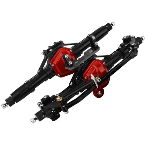 Aluminum Front Rear Complete Axle Set with Enhanced Axle Shaft for Axial SCX10 RC4WD D90 1/10 RC Crawler Upgrade Parts (Black Front+Rear) - color: Black Front+rear