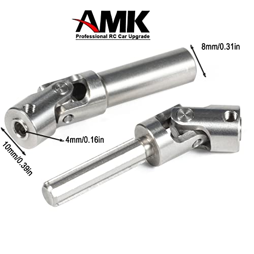2pcs Universal Joint Driveshaft for 1/18 RC Rock Crawler Axial UTB18 Capra Unlimited Trail Buggy RC Steel Heavy Duty Drive Shaft