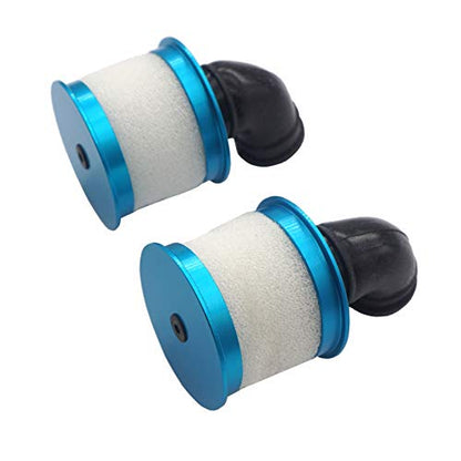 2Pcs RC Air Filter Aluminum Capped Cover with Element Sponge Engine Parts Compatible with Redcat Traxxas HSP Himoto 1/10 RC Nitro Monster Truck Buggy Car