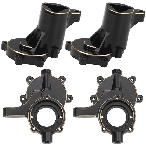 Share Goo Brass Front Inner Portal Housing Steering Knuckle & Rear Portal Housing Cover Compatible with Redcat Gen8 Scout II V2 V1 1/10 RC Crawler Upgrades Part