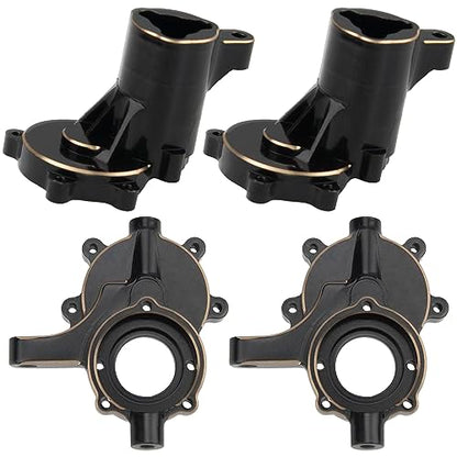 Share Goo Brass Front Inner Portal Housing Steering Knuckle & Rear Portal Housing Cover Compatible with Redcat Gen8 Scout II V2 V1 1/10 RC Crawler Upgrades Part