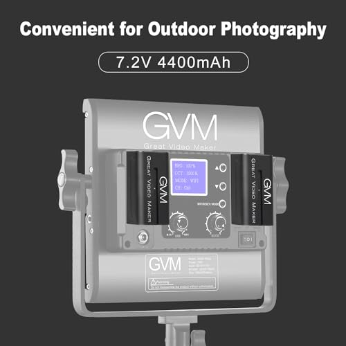 GVM 2 Packs NP-F750 Replacement Batteries 7.2V 4400mAh with Dual Travel Chargers, Compatible with NP-F550/570/750/770/960/970/DCR/DSR/HDR/FDR/HVR/HVL Camera Camcorder LED Video Light Slider Monitor