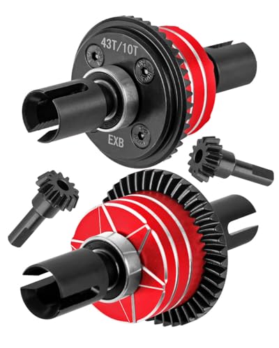 RC 43T/10T Front&Rear Diff Gear Differential Upgrades Part for 1/8 Kraton,Outcast,Notorious,Talion 6s BLX/EXB,1/7 Big Rock,Fireteam,Mojave 6s BLX,Red - color: Red-(upgrades）