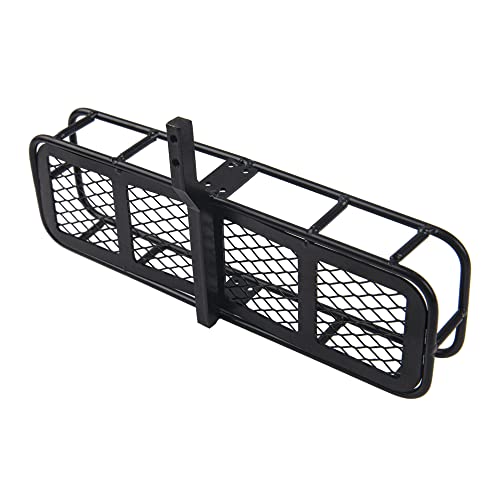 Metal 6.41"x1.92" RC Back Hitch Cargo Carrier Luggage Basket Rear Carrier Mount Trailer Compatible with RC4WD Traxxas TRX4 Axial SCX10 90046 SCX10 III D90 Redcat Gen7 1/10 RC Crawler Car