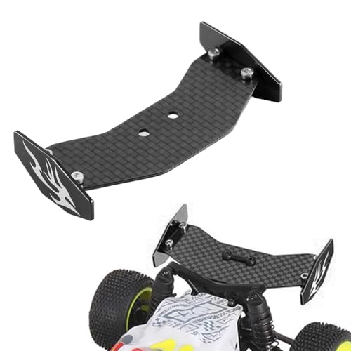GLOBACT RC Tail Wing Carbon Fiber for Losi 1/24 Micro-B 2WD Buggy (Black) - color: Black