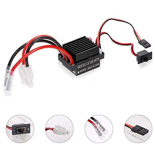GoolRC 320A ESC Brushed Forward Reverse Electric Speed Controller with Brake Waterproof Support 2-3S Battery Replacement for HSP Redcat Traxxas Tamiya RC Car Boat