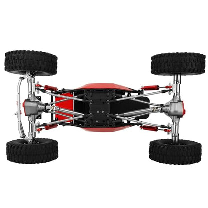 Metal DIY 330mm Wheelbase Rock Buggy Frame Chassis Crawler with SCX10 Straight Axles Nylon Tube Roll Cage for 1/10 RC Crawler Axial SCX10 Upgrades (red) - color: Red