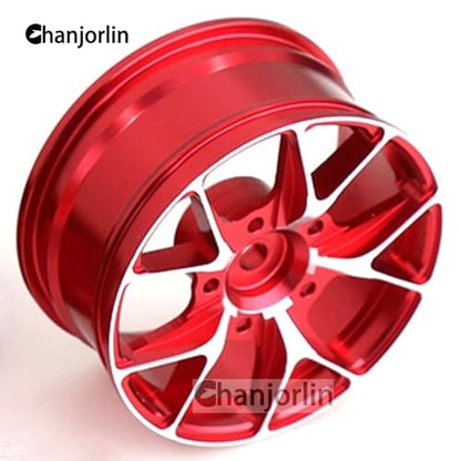 1/10 On Road Drift Wheels Rims Hex 12mm RC Aluminum Alloy Rally Racing Hubs for 1:10 Scale Touring Street Car Tires Tamiya TT01 TT02 HSP 2S 3S Brushless HPI KYOSHO XV02 XV01 4PCS (Red) - color: Red