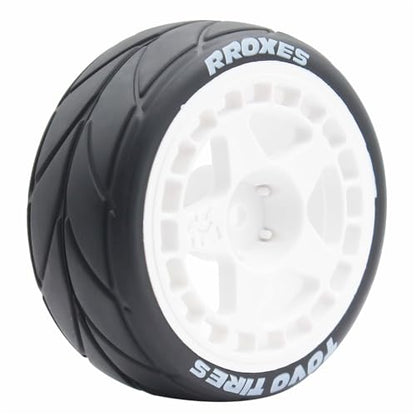 65mm 4PCS 1/10 RC On-Road tires and Hard Plastic wheels set Hex 12mm For WRC Drift Car Conversion 1/10 RC On-Road Car Traxxas Tamiya FW06 TT02 HPI HSP 94122 Kyosho W37 (White) - color: White